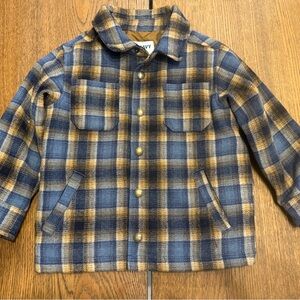 Old Navy Kids, Mustard & Blue Plaid Button-Up Jacket